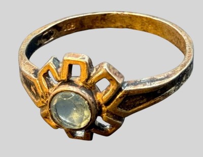 Auktion 375<br>alter Mädchenring, S-800- mit blauenStein, RG ca. 52 [1]