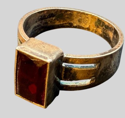Auktion 375<br>alter Mädchenring, S-800- mit roten Stein, RG ca. 47 [1]