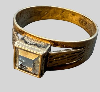 Auktion 375<br>alter Mädchenring, S-800- mit blauen Stein, RG ca. 49 [1]