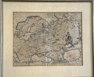 Auktion 375<br>alte Landkarte Russland, grenzcoloriert, von Nicolaum Vischer, um 1780, ger/Glas, RG 60x72 cm [1]
