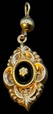 Auktion 375<br>kl. Biedermeier-Anhänger, Silber-835-, vergoldet, H-4,5 cm [1]
