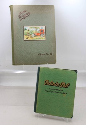 Auktion 375<br>2x div. ältere Sammelbilderalben, Echt Wagner Nr. 3 wohl komplett und Palmin Post unvollständig [1]