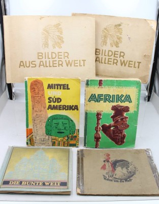 Auktion 375<br>6x div. Sammelalben, Länder und Völker, wohl alle kompl, Altersspuren [1]