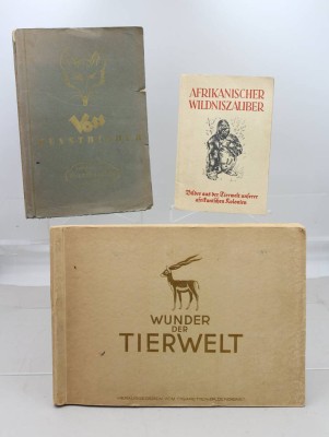 Auktion 375<br>3x div. Sammelalben, Thema Tiere, älter, wohl kompl. Altersspuren [1]