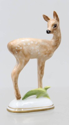Auktion 375<br>Rehkitz, Rosenthal, bemalt, ca. H-9,5cm [1]