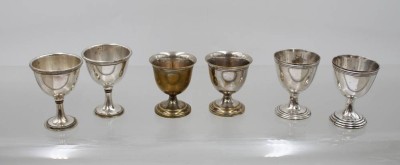 Auktion 375<br>6x Eierbecher, um 1900, Metall, ca. H-7cm [1]