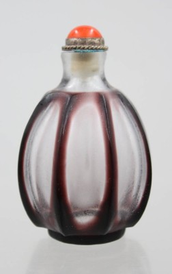 Auktion 375<br>antike chinesische Schnupftabakflasche, überfangen, ca. H-6,5cm [1]