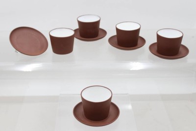 Auktion 375<br>5x Tee-Koppchen mit U.T.,  Yixing-Zisha-Ton, gemarkt, ca. H-4,5cm [1]