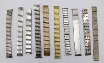 Auktion 375<br>10x div. Zugarmbänder für Armbanduhren, ca. Br-1,5 bis 1,8cm [1]