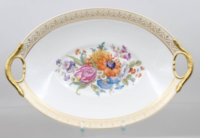 Auktion 375<br>gr. ovale Schale, Kaiser, Sanssouci, ca. H-6,5cm 38 x 25,5cm [1]