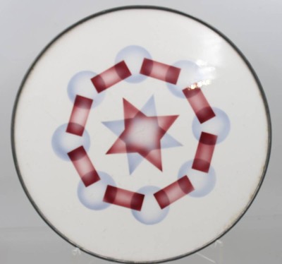 Auktion 375<br>Art-Deco-Tortenplatte, Spritzdekor, gemarkt,  Metallrand, D-30cm [1]