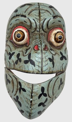 Auktion 375<br>Godogan (Froschkönig) Maske, Bali, bemalt, 2 tg. mit beweglichen Unterkiefer, H-20 cm, B-15 cm [1]