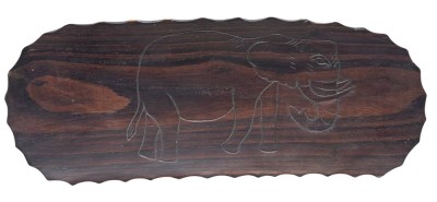 Auktion 375<br>kl. Ablagenschale mit eingeritzten Elefanten, afrik. Tropenholz, 26x10 cm [1]