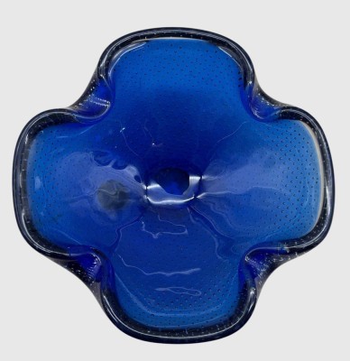 Auktion 375<br>gr. Ascher, blau mit Luftblasen, Murano, H-6 cm, D-17 cm [1]
