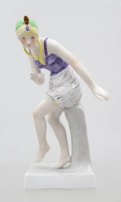 Auktion 375<br>Art-déco-Figur einer Tänzerin, Erphila, teilw. farbig staffiert, ca. H-16,5cm [1]