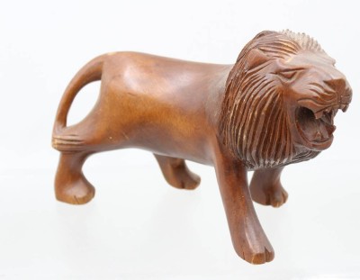 Auktion 375<br>handgeschnitzte hölzerne Löwenfigur, ca. H-15cm L-25cm [1]