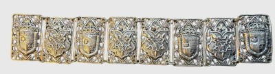 Auktion 375<br>breites Armband, versilbert, mit Wappen, L-16 cm [1]
