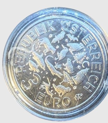 Auktion 375<br>3 Euro Österreich Tiertaler Fledermaus 2016 hgh.,boxed [1]