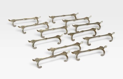 Auktion 375<br>12x Messerbänke, BMF, um 1920, versilbert, L-11,5cm [1]