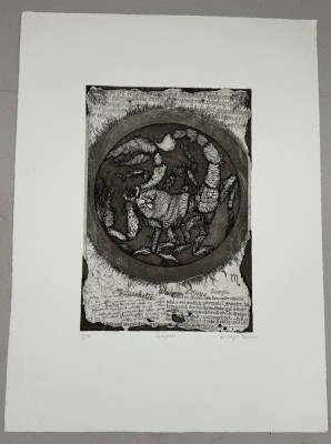 Auktion 375<br>Enzio Meyer-Borchert (1923-1995).grosse  Radierung mit dem Titel „Skorpion“  BG 53x39 cm [1]
