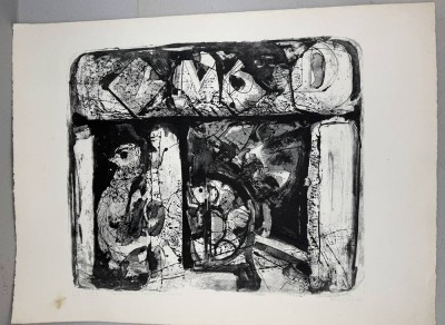 Auktion 375<br>unleserl. sign. grosse  Lithografie 
