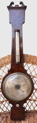 Auktion 375<br>gr. englische antike Wetterstation, Holzgehäuse, H-108 cm, funktionstüchtig [1]