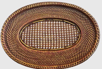 Auktion 375<br>Brotschale oder ähnliches aus Rattan,  Indonesien, erstaunlich stabil, 36x26 cm [1]