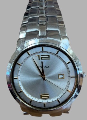 Auktion 376<br>analoge Festina Herrenuhr Quarz F6734 , Edelstahlgehäuse, ungetragener Zustand, Werk ungeprüft, D-4 cm [1]