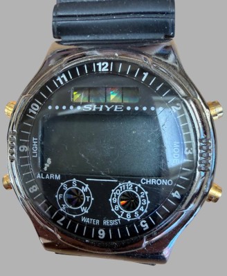 Auktion 376<br>Vintage Taucheruhr Shye Digital Chronograph Day Date Alarm Solar Powered , orig.  Kautschukarmband, sehr guter Zustand [1]