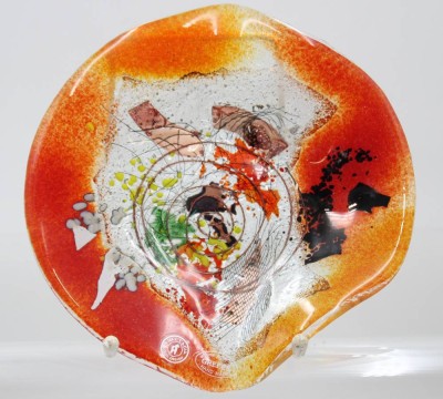 Auktion 376<br>Glas-Schale, Anactacia Glass Design, Griechenland, ca. D-21cm [1]