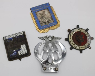 Auktion 376<br>4x div. Automobil-Plaketten,  teilw. Emaille beschlagen, ca. 11 x 9,5cm [1]