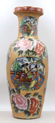 Auktion 376<br>Bodenvase im Satsuma Stil, China, gemarkt, ca. H-60cm [1]