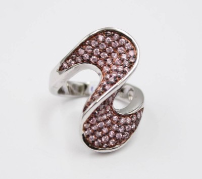 Auktion 376<br>925er Silber-Ring, rosa Steine, 8,9gr., RG 57 [1]