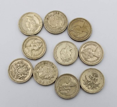 Auktion 376<br>10x One Pound Münzen, England, 80er Jahre [1]
