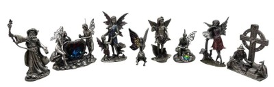 Auktion 376<br>8x Vintage Myth & Magic Tudor Mint  Zinnfiguren, tw.  mit Strasssteinen, H- 7,5 bis 12 cm [1]