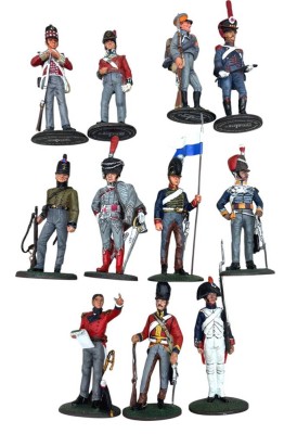 Auktion 376<br>11x div. Zinn-Soldaten, del Prado, H-ca. 9 cm [1]