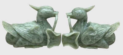 Auktion 376<br>Paar Mandarin-Enten, Jadeit, H-8 cm, L-10 cm [1]