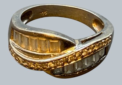 Auktion 376<br>Silberring-925- mit klaren Steinen, RG 57, 5,11 gr [1]