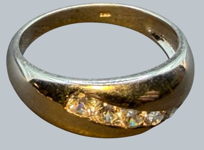 Auktion 376<br>Silberring-925- mit klaren Steinen, RG 62, 4,34 gr [1]