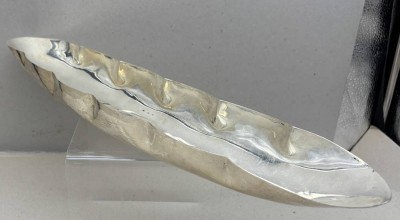 Auktion 376<br>grosse, längliche Anbietschale, plated, guter Zustand, H-5 cm, 53x11 cm [1]