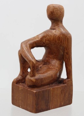 Auktion 376<br>Holzskulptur eines Sitzenden ,  [1]