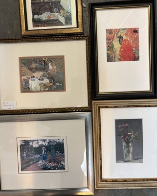 Auktion 376<br>5x Kunstdrucke nach Claude Monet, O. Modersohn etc., alle gut gerahmt/Glas, RG  ca. 31,5x24 cm bis 20x16 cm [1]