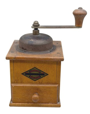Auktion 376<br>vintage Kaffeemühle, geschmiedetes Mahlwerk, H-20 cm [1]
