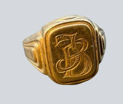 Auktion 376<br>Silber-Siegelring-800- mit Initialien 