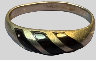 Auktion 376<br>Silberring-925- mit 3 schwarzen Emaille-Streifen, RG 56, 2,67 gr [1]