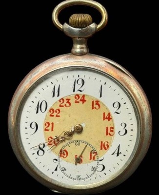 Auktion 376<br>gr. mechan. HTU  in Silbergehäuse-800-, Werk steht, D-5 cm, 82 gr. [1]