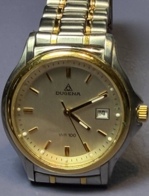 Auktion 376<br>Dugena Quartz HAU, orig. Stahlband, nicht geprüft [1]