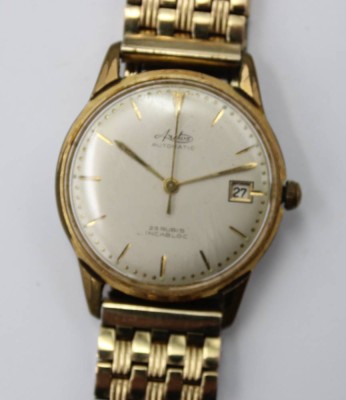 Auktion 376<br>Vintage-Herrenarmbanduhr, Arctos, Automatikwerk läuft, getragene Erhaltung, D-3,5cm [1]