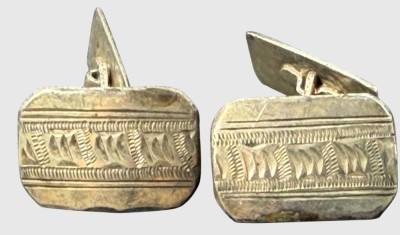Auktion 376<br>Paar Manchettenknöpfe, Silber-835-, 7,03 gr. [1]