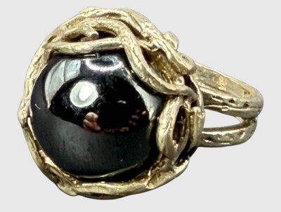 Auktion 376<br>Silberring-925- mit Hämatid-Kugel, RG 54, 7,27 gr. [1]